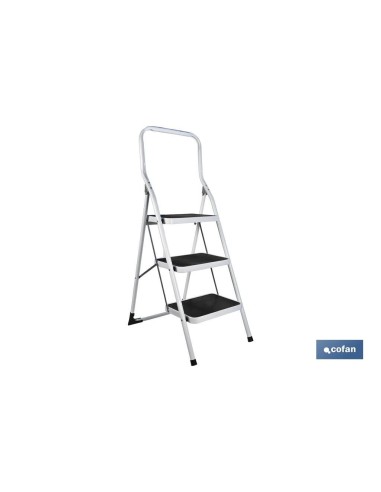 ESCALERA DOMÉSTICA ACERO 3 PELDAÑOS ALTURA 70 CM