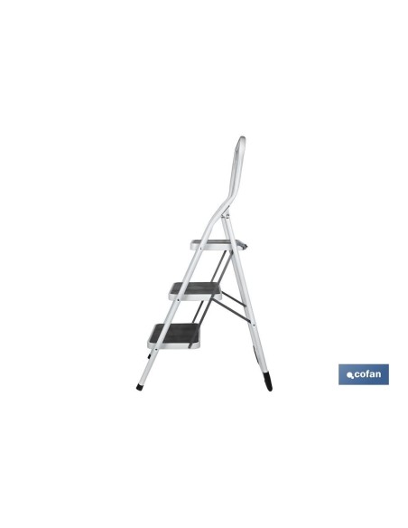 ESCALERA DOMÉSTICA ACERO 3 PELDAÑOS ALTURA 70 CM