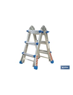 ESCALERA PLUS ALUMINIO MULTIPOSICIÓN 4 x 3 PELDAÑOS Y 2,83 M 2