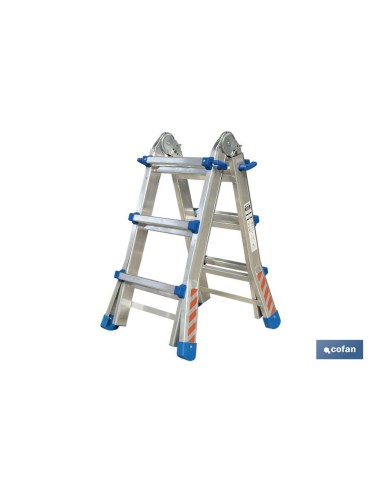 ESCALERA PLUS ALUMINIO MULTIPOSICIÓN 4 x 3 PELDAÑOS Y 2,83 M