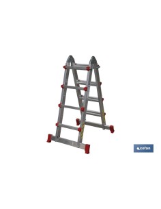 ESCALERA ALUMINIO MULTIPOSICIÓN 4 x 4 PELDAÑOS Y 3,83 M