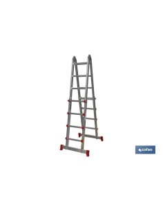 ESCALERA ALUMINIO MULTIPOSICIÓN 4 x 4 PELDAÑOS Y 3,83 M 2