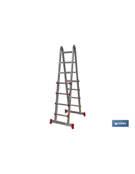 ESCALERA ALUMINIO MULTIPOSICIÓN 4 x 4 PELDAÑOS Y 3,83 M
