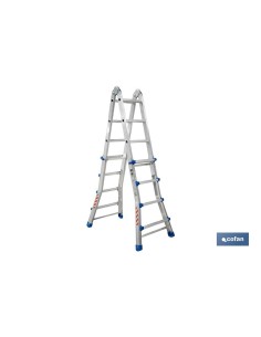 ESCALERA PLUS ALUMINIO MULTIPOSICIÓN 4 x 4 PELDAÑOS Y 3,83 M
