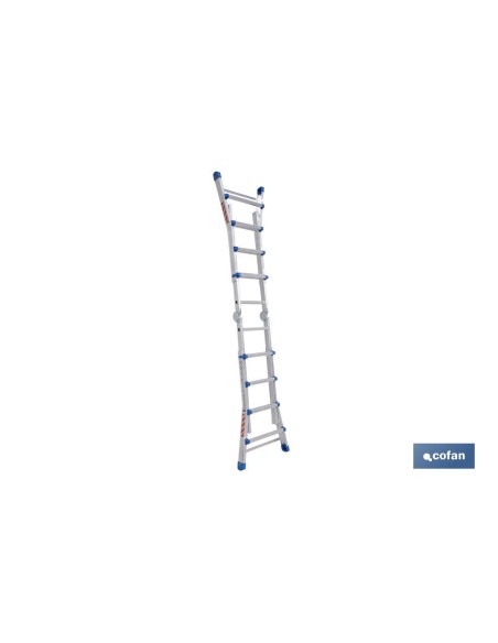 ESCALERA PLUS ALUMINIO MULTIPOSICIÓN 4 x 4 PELDAÑOS Y 3,83 M
