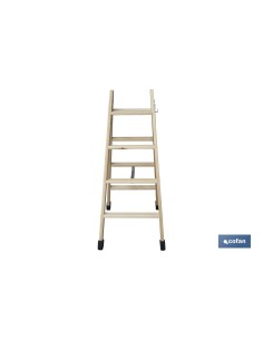 ESCALERA MADERA DOBLE 4 PELDAÑOS 1,00 M 2