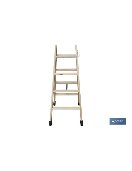 ESCALERA MADERA DOBLE 4 PELDAÑOS 1,00 M