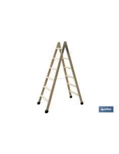 ESCALERA MADERA DOBLE 6 PELDAÑOS 1,50 M