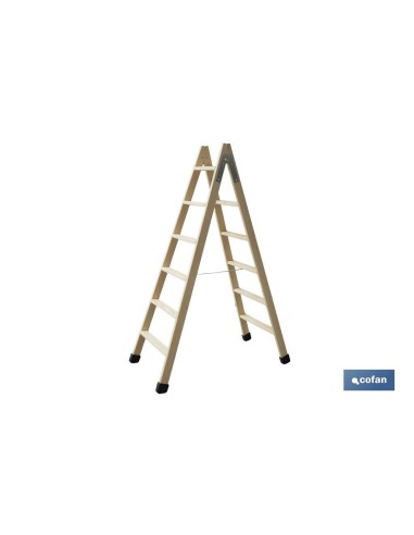 ESCALERA MADERA DOBLE 6 PELDAÑOS 1,50 M