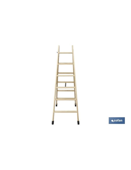 ESCALERA MADERA DOBLE 6 PELDAÑOS 1,50 M