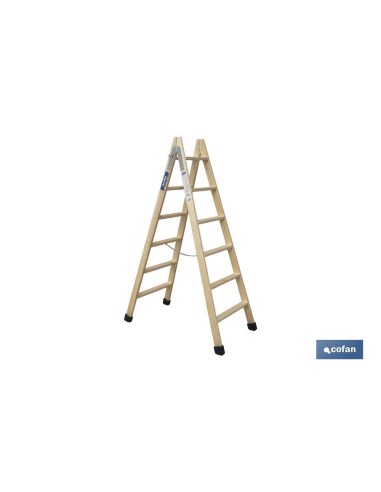 ESCALERA MADERA DOBLE 6 PELDAÑOS 1,50 M