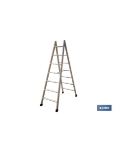 ESCALERA MADERA DOBLE 7 PELDAÑOS 1,75 M