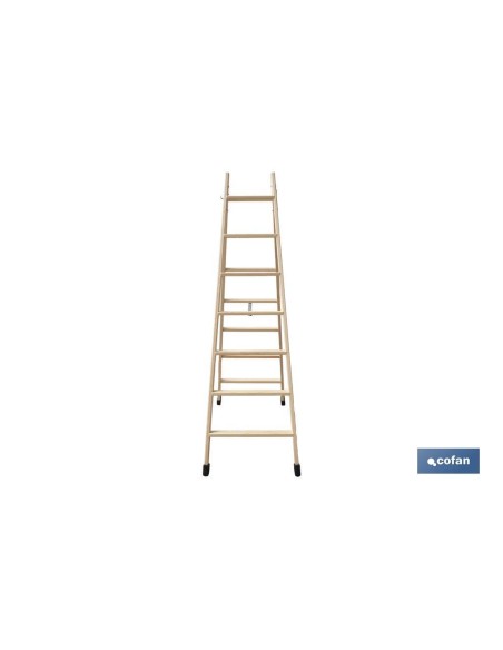 ESCALERA MADERA DOBLE 7 PELDAÑOS 1,75 M