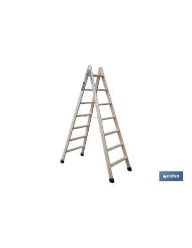 ESCALERA MADERA DOBLE 7 PELDAÑOS 1,75 M