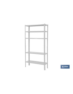 KIT ESTANT. METAL C/TORN. 5 BALDAS 180X90X30 BLC