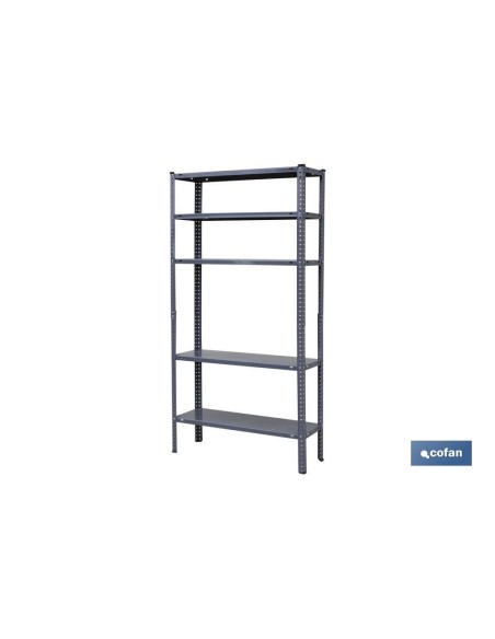 KIT ESTANT. METAL C/TORN. 5 BALDAS 180X90X30 GRIS
