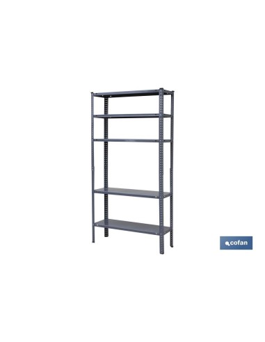 KIT ESTANT. METAL C/TORN. 5 BALDAS 180X90X40 GRIS