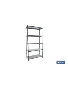 ESTANTERÍA ANTRACITA 5 BALDAS DE ACERO GALVANIZADO 1800 X 900 X 400 MM