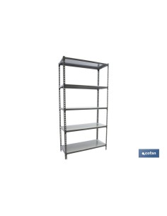 ESTANTERÍA ANTRACITA 5 BALDAS DE ACERO GALVANIZADO 1800 X 900 X 400 MM 2
