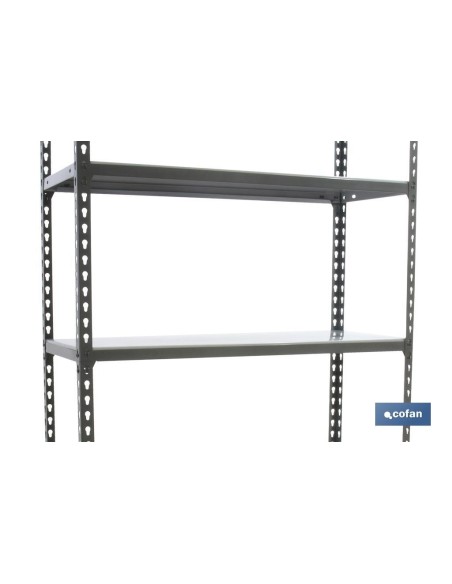 ESTANTERÍA ANTRACITA 5 BALDAS DE ACERO GALVANIZADO 1800 X 900 X 400 MM