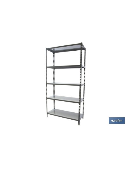 ESTANTERÍA ANTRACITA 5 BALDAS DE ACERO GALVANIZADO 1800 X 900 X 400 MM