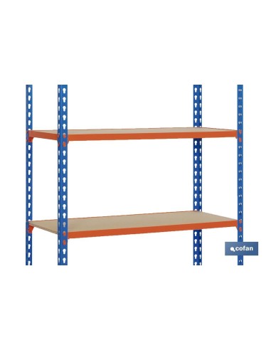 ESTANTERÍA AZUL/NARANJA 5 BALDAS DE MADERA 2000 X 1000 X 500 MM