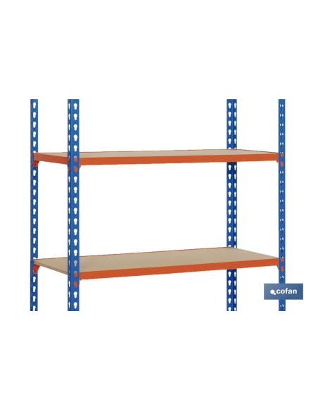 ESTANTERÍA AZUL/NARANJA 5 BALDAS DE MADERA 2000 X 1000 X 500 MM