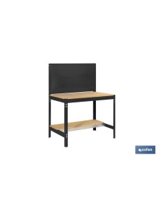 BANCO DE TRABAJO CON PANEL ANTRACITA MADERA L-910 MM