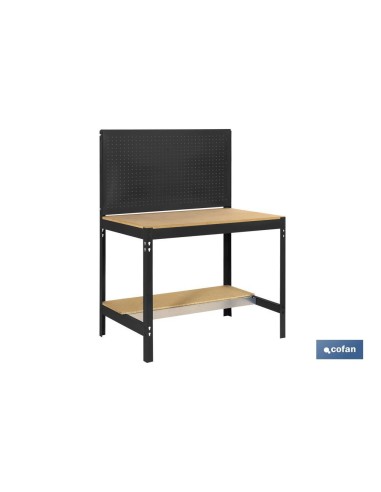 BANCO DE TRABAJO CON PANEL ANTRACITA MADERA L-910 MM