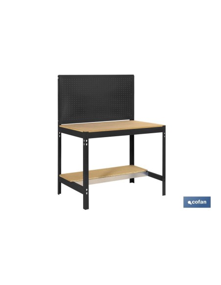 BANCO DE TRABAJO CON PANEL ANTRACITA MADERA L-910 MM
