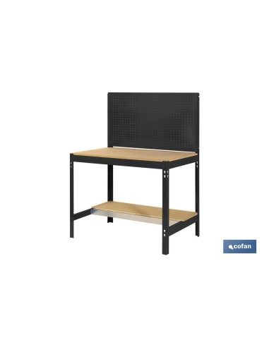BANCO DE TRABAJO CON PANEL ANTRACITA MADERA L-910 MM
