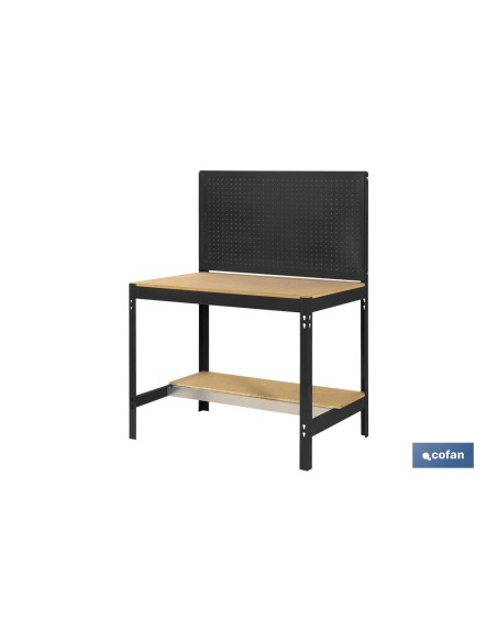 BANCO DE TRABAJO CON PANEL ANTRACITA MADERA L-910 MM