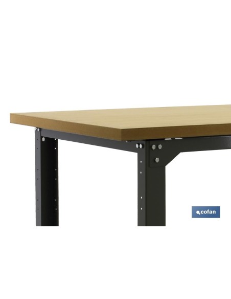 BANCO DE TRABAJO MADERA ANTRACITA L-1800 MM