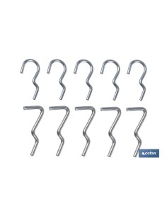 SET 10 GANCHOS SIMPLES PARA PANEL DE HERRAMIENTAS