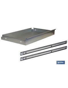 CAJÓN ACERO CON GUÍAS TELECÓPICAS PARA BANCO DE TRABAJO 110 X 1075 X 590 MM