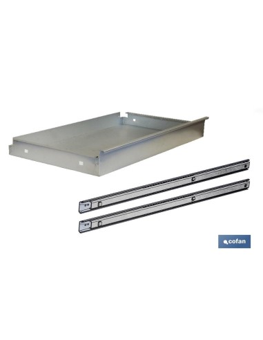 CAJÓN ACERO CON GUÍAS TELECÓPICAS PARA BANCO DE TRABAJO 110 X 1075 X 590 MM