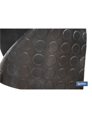 SUELO DE CAUCHO NEGRO CÍRCULOS 3 MM 1,00 X 10 M