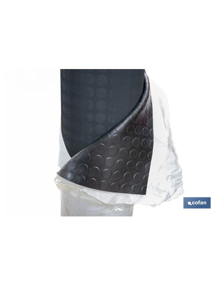 SUELO DE CAUCHO NEGRO CÍRCULOS 3 MM 1,00 X 10 M
