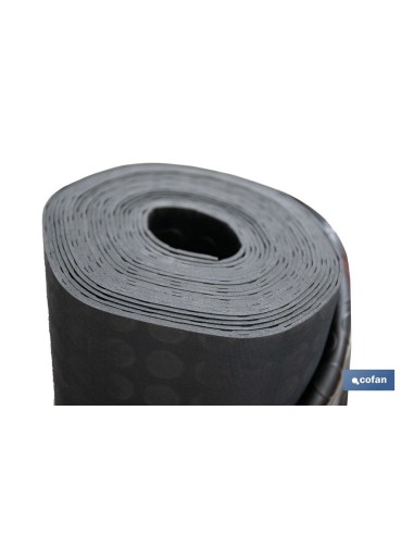 SUELO DE CAUCHO NEGRO CÍRCULOS 3 MM 1,20 X 10 M