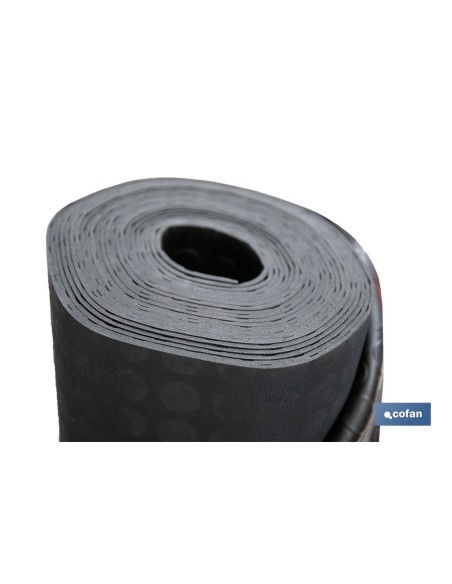 SUELO DE CAUCHO NEGRO CÍRCULOS 3 MM 1,20 X 10 M