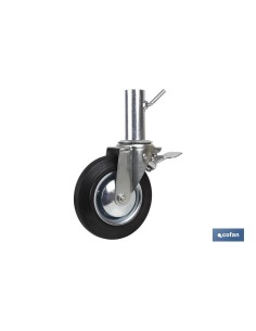 RUEDA GIRATORIA ANDAMIO C/FRENO 200 X 50 MM TUBO HEMBRA