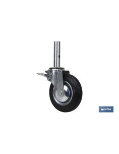 RUEDA GIRATORIA ANDAMIO C/FRENO 200 X 46 MM TUBO MACHO
