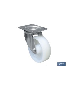 RUEDA NYLON CON PLACA Ø100X30MM