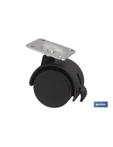 RUEDA PLASTIC Ø40MM PLACA/FRENO