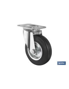 RUEDA GOMA/METAL PLACA Ø125X38MM