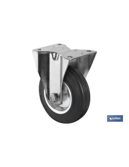 RUEDA GOMA/METAL FIJA Ø125X38MM