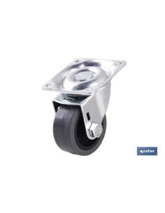 RUEDA GOMA/GRIS PLACA Ø40X18MM