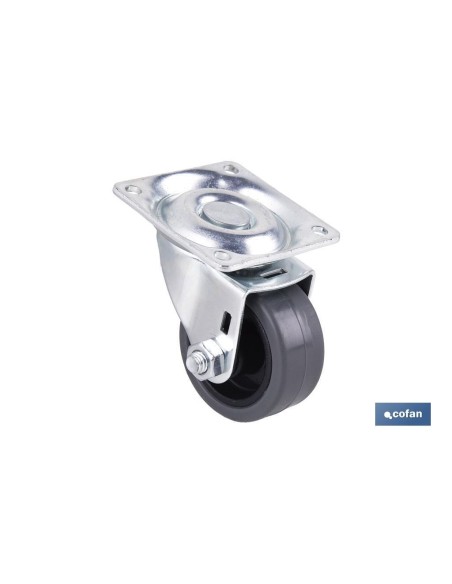 RUEDA GOMA/GRIS PLACA Ø40X18MM Venta unitaria