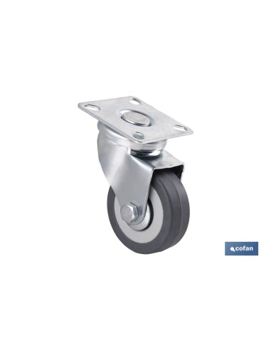 RUEDA GOMA/GRIS PLACA Ø50X18MM Venta unitaria
