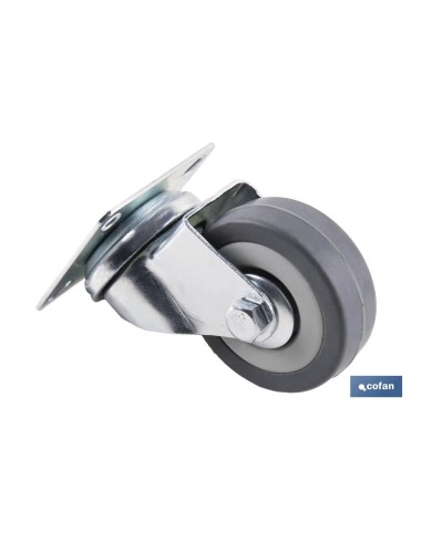 RUEDA GOMA/GRIS PLACA Ø50X18MM Venta unitaria